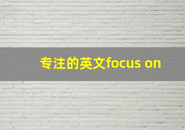 专注的英文focus on